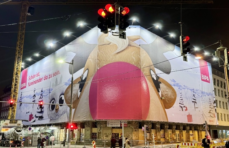 BIPA Christmas campaign on a megaboard