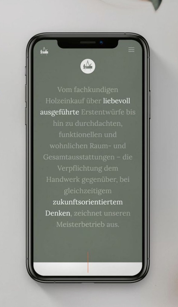 Website for Tischlerei Spatzenegger on a smartphone