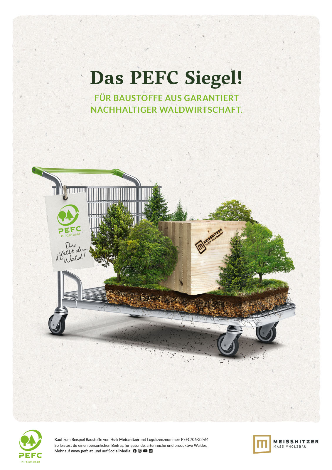 PEFC campaign visual with Meissnitzer product