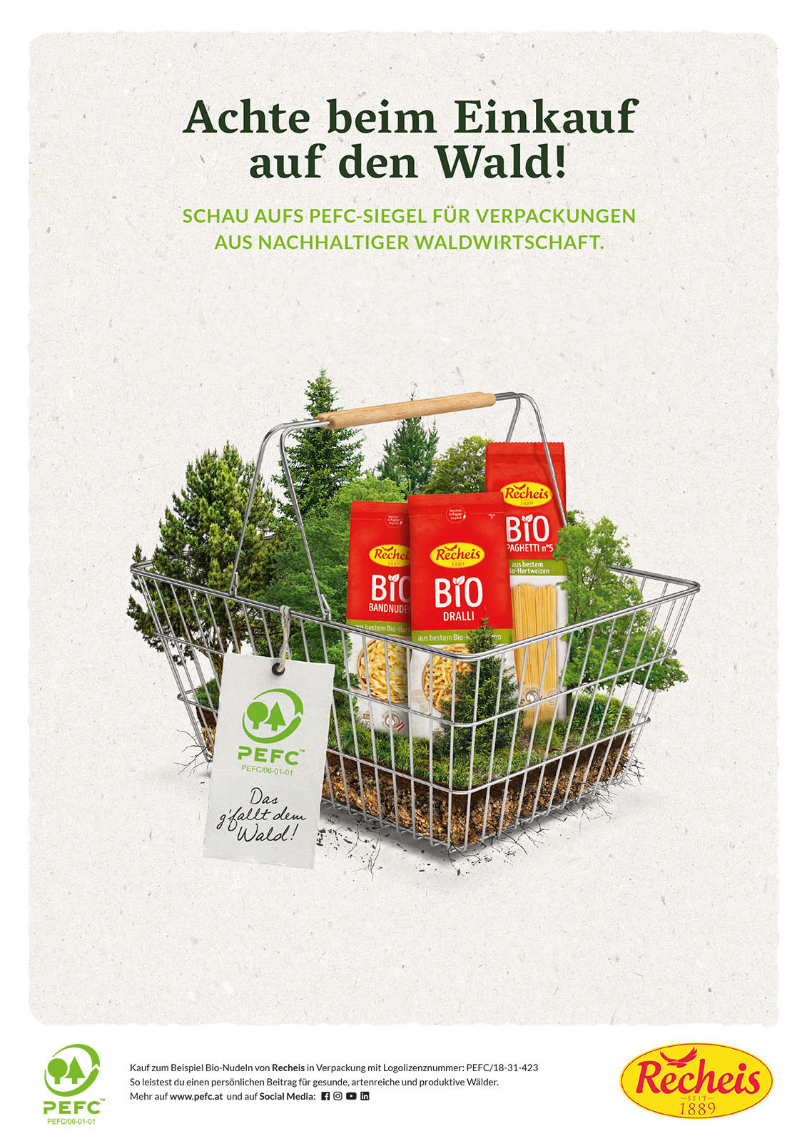 PEFC campaign visual with Recheis product