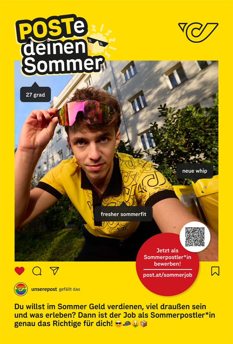 Campaign visual “POSTe deinen Sommer” for Austrian Post