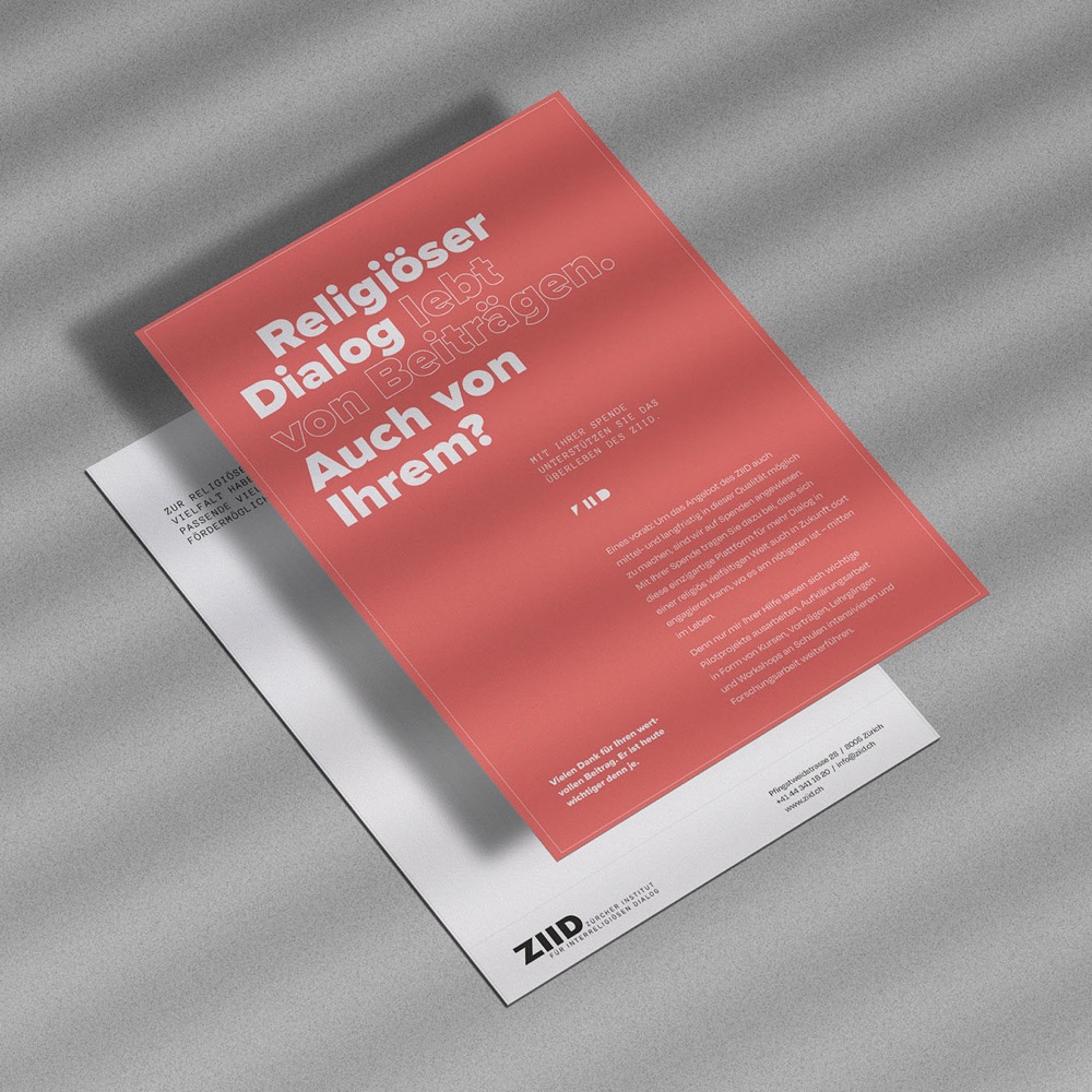 Flyer for the Zurich Institute for Interreligious Dialogue